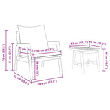 Bistro Set with Cushion 5 pcs Brown Solid Acacia Wood - Close-Up Angle