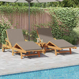 Sun Lounger 2 pcs Taupe 200 x 67 x 84 cm Solid Acacia Wood