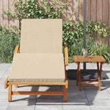 Sun Lounger 2 pcs Beige Solid Acacia Wood - Side View