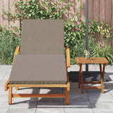 Sun Lounger 2 pcs Taupe 200 x 67 x 84 cm Solid Acacia Wood - Side View