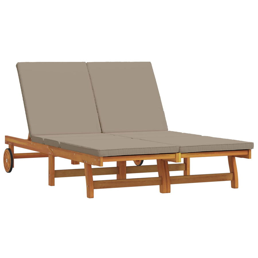 Sun Lounger Solid Acacia Wood Brown