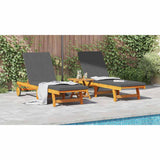 Sun Lounger 2 pcs Brown 65 x 199 x 84 cm Solid Acacia Wood - Close-Up Angle