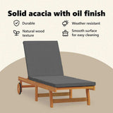 Sun Lounger 2 pcs Brown 65 x 199 x 84 cm Solid Acacia Wood - Top-Down View