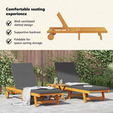Sun Lounger 2 pcs Brown 65 x 199 x 84 cm Solid Acacia Wood - 45-Degree Angle