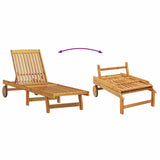 Sun Lounger 2 pcs Brown 63 x 199 x 85cm Solid Acacia wood - Close-Up Angle