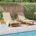 Sun Lounger 2 pcs Solid Acacia Wood Brown