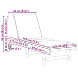 Sun Lounger Reclining 2-person 2 pcs Brown Solid Acacia Wood - Extra Image
