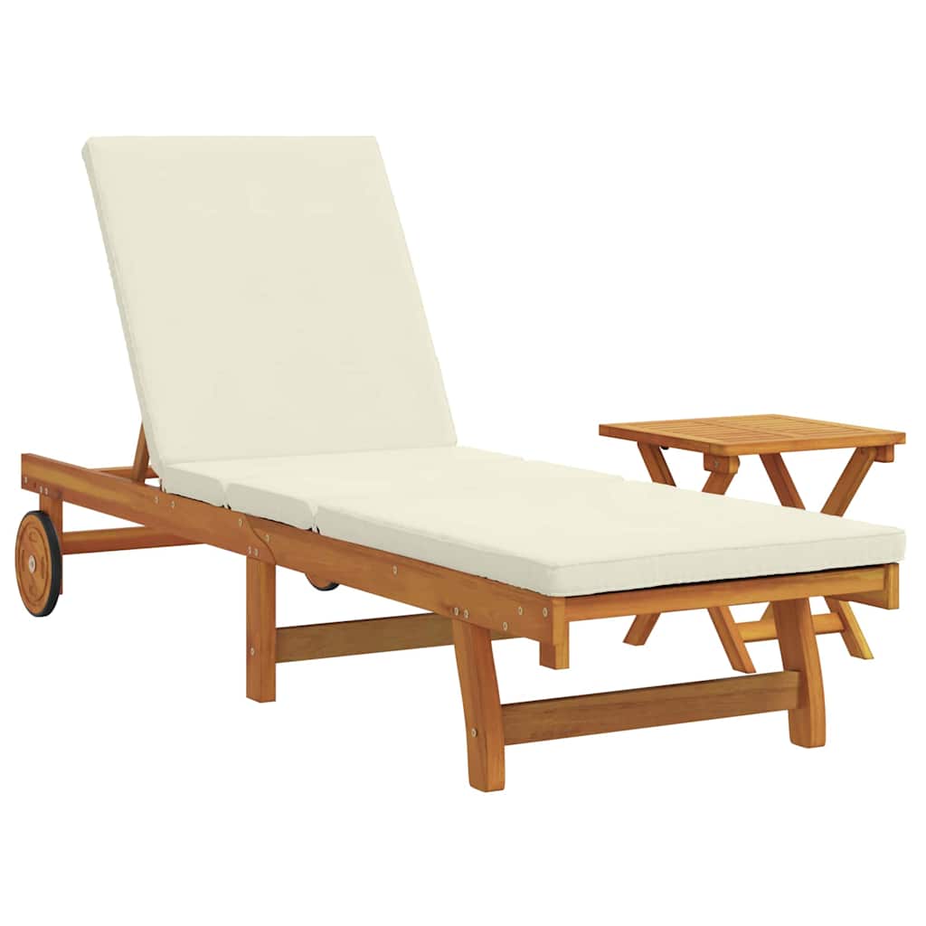 Sun Lounger Reclining 1-person 2 pcs Brown Solid Acacia Wood