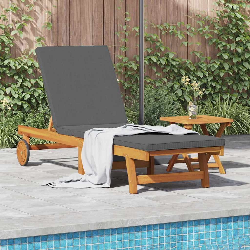 Sun Lounger 2 pcs Solid Acacia Wood Brown