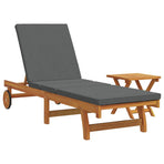 Sun Lounger 2 pcs Solid Acacia Wood Brown