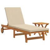 Sun Lounger Reclining 1-person 2 pcs Brown Solid Acacia Wood - Front View