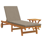 Sun Lounger Reclining 1-person 2 pcs Brown Solid Acacia Wood - Front View