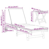 Sun Lounger Reclining 2-person 3 pcs Brown Solid Acacia Wood