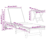 Sun Lounger 3 pcs Brown 40 x 40 x 40cm Solid Acacia wood - Extra Image