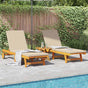 Sun Lounger 3 pcs Solid Acacia Wood Brown