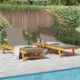 Sun Lounger 3 pcs Solid Acacia Wood Brown