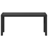 Garden Bench Black 100 x 28 x 45cm Steel - Top-Down View