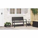 Garden Bench Black 118 x 54 x 77cm Steel - Close-Up Angle