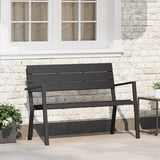 Garden Bench Black 118 x 54 x 77cm Steel