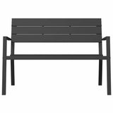 Garden Bench Black 118 x 54 x 77cm Steel - Top-Down View