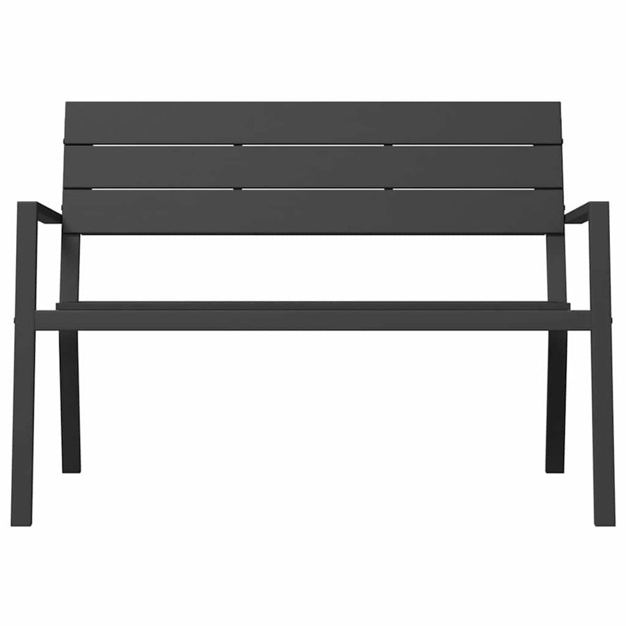 Garden Bench Black 118 x 54 x 77cm Steel