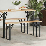 Beer Bench Legs Black Powder-Coated Steel - Top-Down View