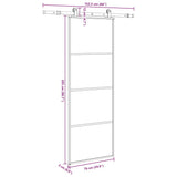 Sliding Door with Hardware Set 76x205 cm ESG Glass&Aluminium - Low Angle