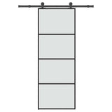 Sliding Door with Hardware Set 76x205 cm ESG Glass&Aluminium