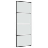 Sliding Door with Hardware Set 76x205 cm ESG Glass&Aluminium - Top-Down View
