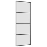 Sliding Door with Hardware Set 76x205 cm ESG Glass&Aluminium