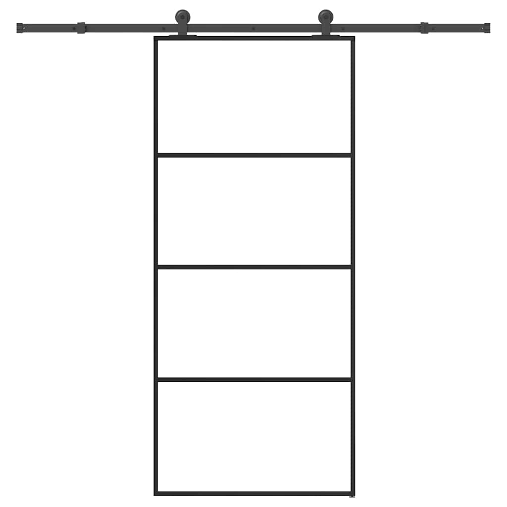 Sliding Door with Hardware Set 90x205 cm ESG Glass&Aluminium