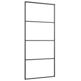 Sliding Door with Hardware Set 90x205 cm ESG Glass&Aluminium - Top-Down View