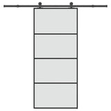 Sliding Door with Hardware Set 90x205 cm ESG Glass&Aluminium