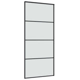 Sliding Door with Hardware Set 90x205 cm ESG Glass&Aluminium - Top-Down View