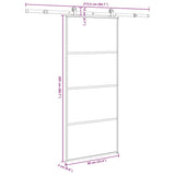 Sliding Door with Hardware Set 90x205 cm ESG Glass&Aluminium - Low Angle