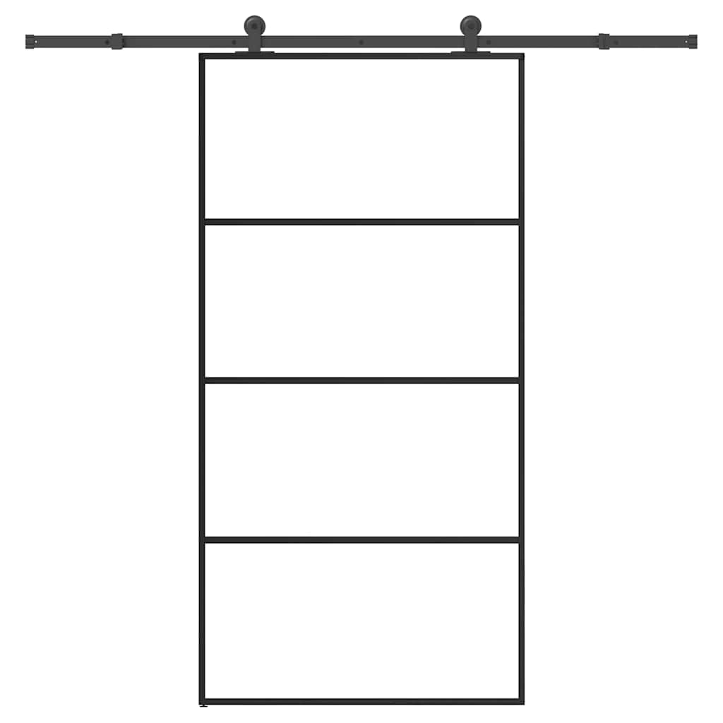 Sliding Door with Hardware Set 102,5x205 cm ESG Glass&Aluminium