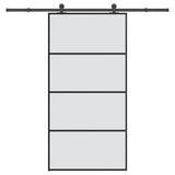 Sliding Door with Hardware Set 102,5x205 cm ESG Glass&Aluminium