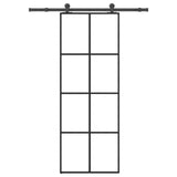 Sliding Door with Hardware Set 76x205 cm ESG Glass&Aluminium