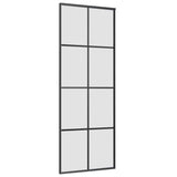 Sliding Door with Hardware Set 76x205 cm ESG Glass&Aluminium - Top-Down View