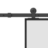 Sliding Door with Hardware Set 76x205 cm ESG Glass&Aluminium