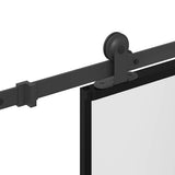Sliding Door with Hardware Set 76x205 cm ESG Glass&Aluminium - Rear View
