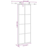 Sliding Door with Hardware Set 76x205 cm ESG Glass&Aluminium - Low Angle