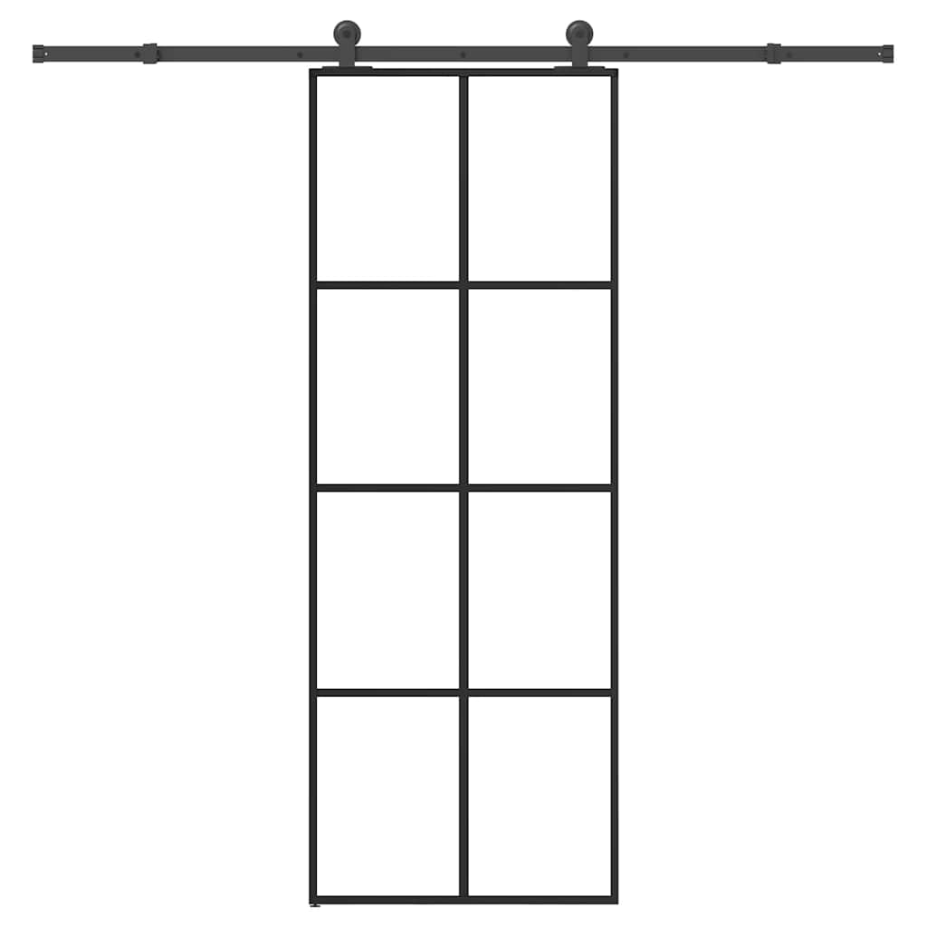 Sliding Door with Hardware Set 76x205 cm ESG Glass&Aluminium