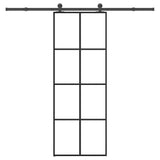 Sliding Door with Hardware Set 76x205 cm ESG Glass&Aluminium