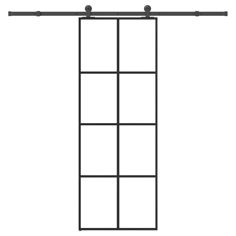 Sliding Door with Hardware Set 76x205 cm ESG Glass&Aluminium