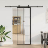 Sliding Door with Hardware Set 76x205 cm ESG Glass&Aluminium
