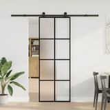 Sliding Door with Hardware Set 76x205 cm ESG Glass&Aluminium - Front View