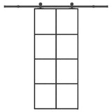 Sliding Door with Hardware Set 90x205 cm ESG Glass&Aluminium