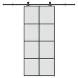 Sliding Door with Hardware Set 90x205 cm ESG Glass&Aluminium
