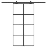 Sliding Door with Hardware Set 102,5x205 cm ESG Glass&Aluminium